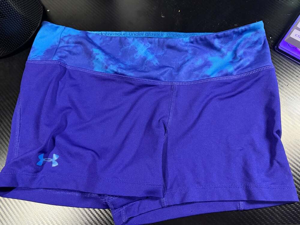 Under Armour Women's HeatGear Compression Workout Shorts in Purple